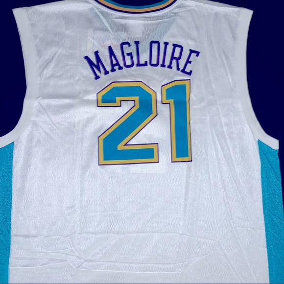 SOLD NWT Reebok Jamaal Magloire New Orleans Hornets #21 White Home Jersey 2XL - Picture 2 of 7